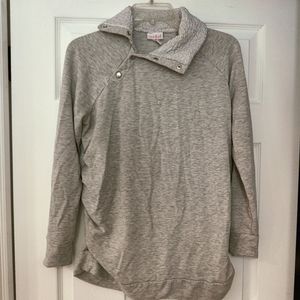 Cozy snap neck sweatshirt
